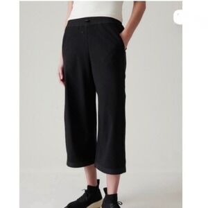 NWT Athleta Hybrid Wide Leg Crop Pants Black XL Blokette Minimalist